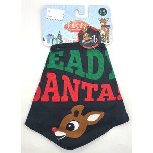 Rudolph The Red-Nosed Reindeer L/XL Pet Bandana Ready Santa Reversible 2 Designs